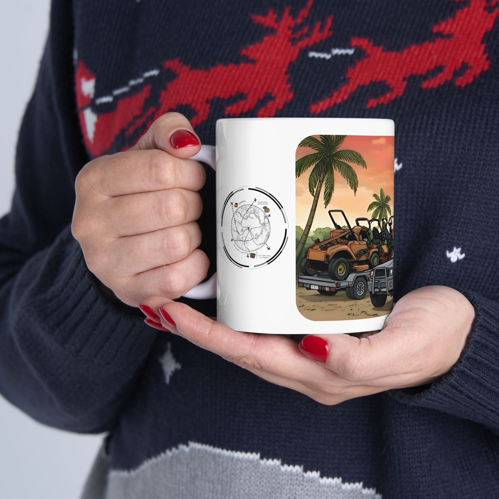 Sunshine State Pickup Trucks #10 Lawn Care Equipment Hauler White Ceramic Mug – Celebrating Companionship, Creativity & Life’s Little Wonders Cup (11oz/15oz)