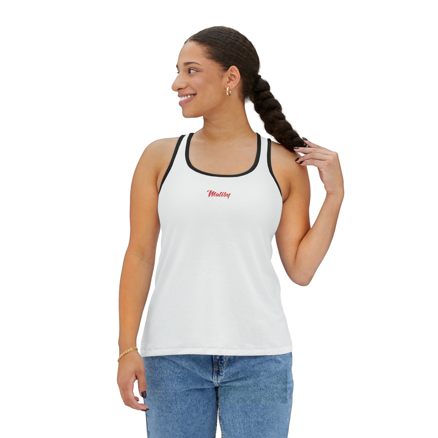 Women's White Tank Top (AOP)