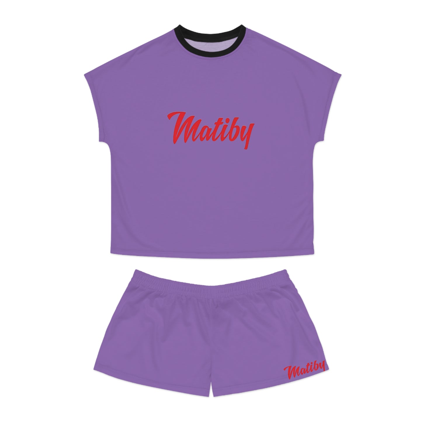 Matiby Women's Light Purple Short Pajama Set (AOP)