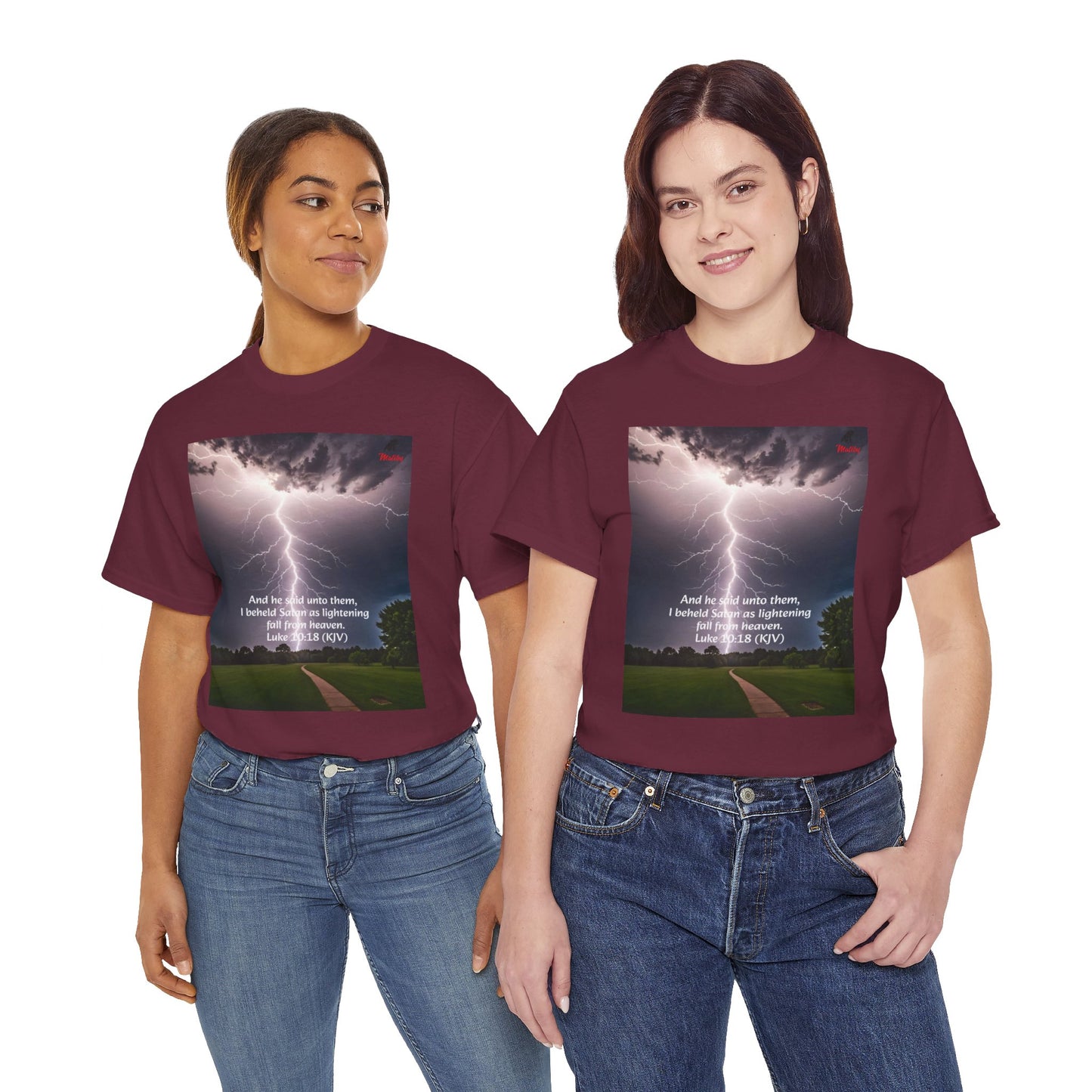 Lightning Style Satan's Fall Unisex Heavy Cotton Tee