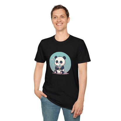 Panda With Boba Unisex Softstyle T-Shirt