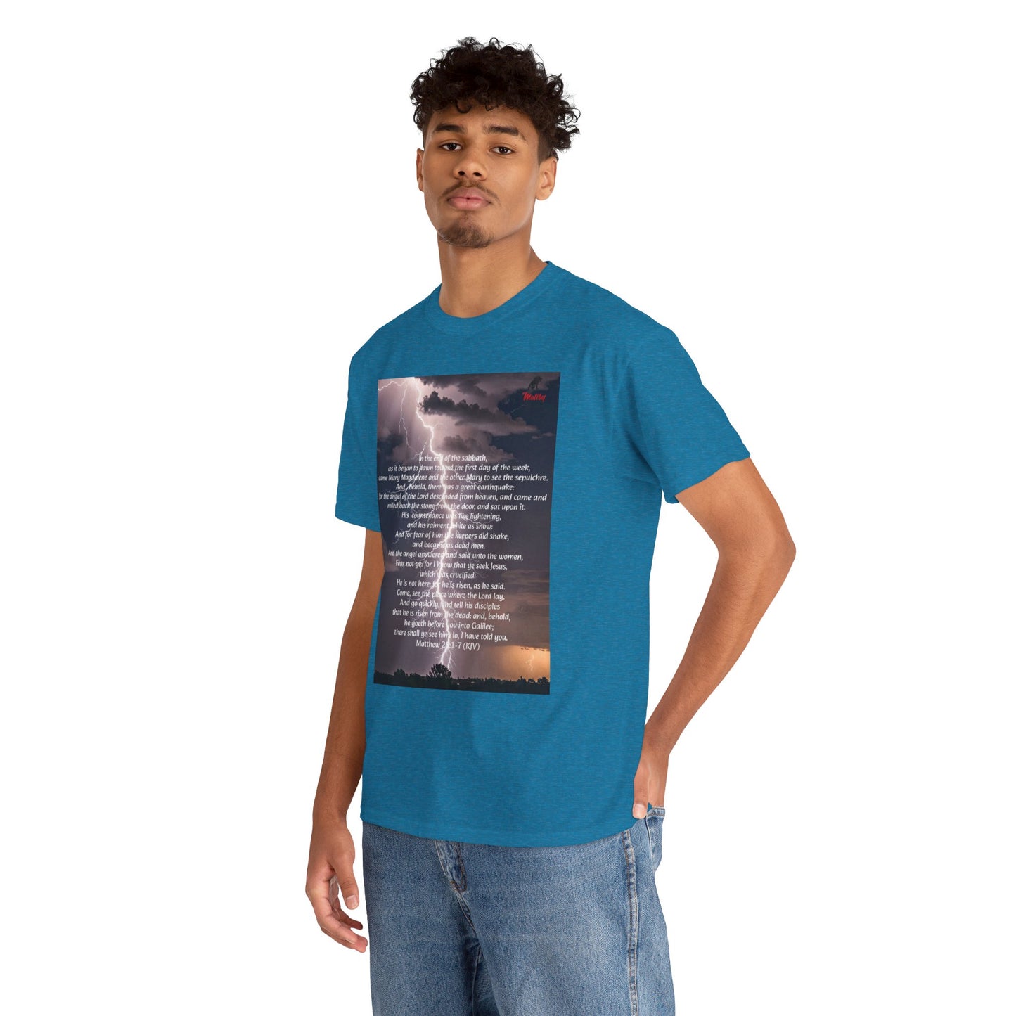 Lightning Style He is Risen Unisex Heavy Cotton Tee