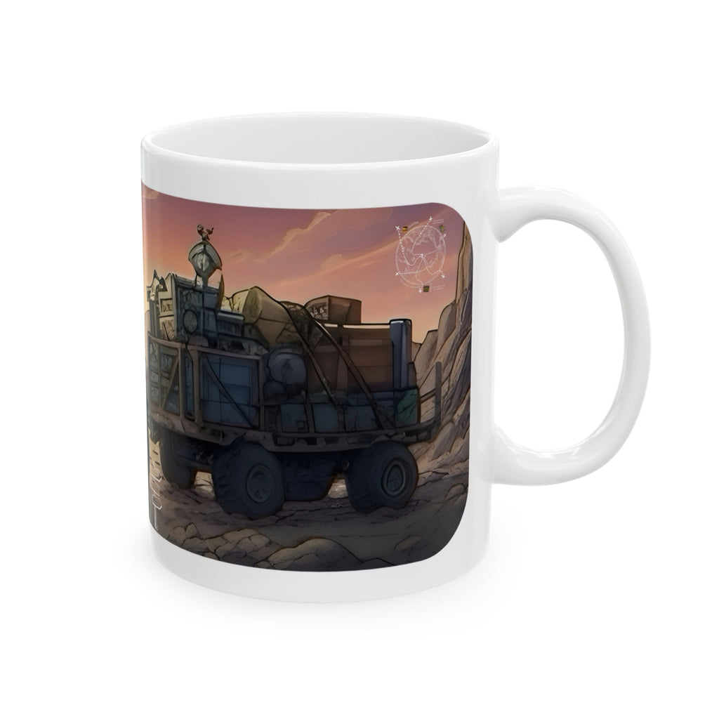 Adventure 4x4 Trucks #28, Lumberjacks On The Move White Ceramic Mug — Find Your Path To The Essentials Cup (11oz & 15oz)