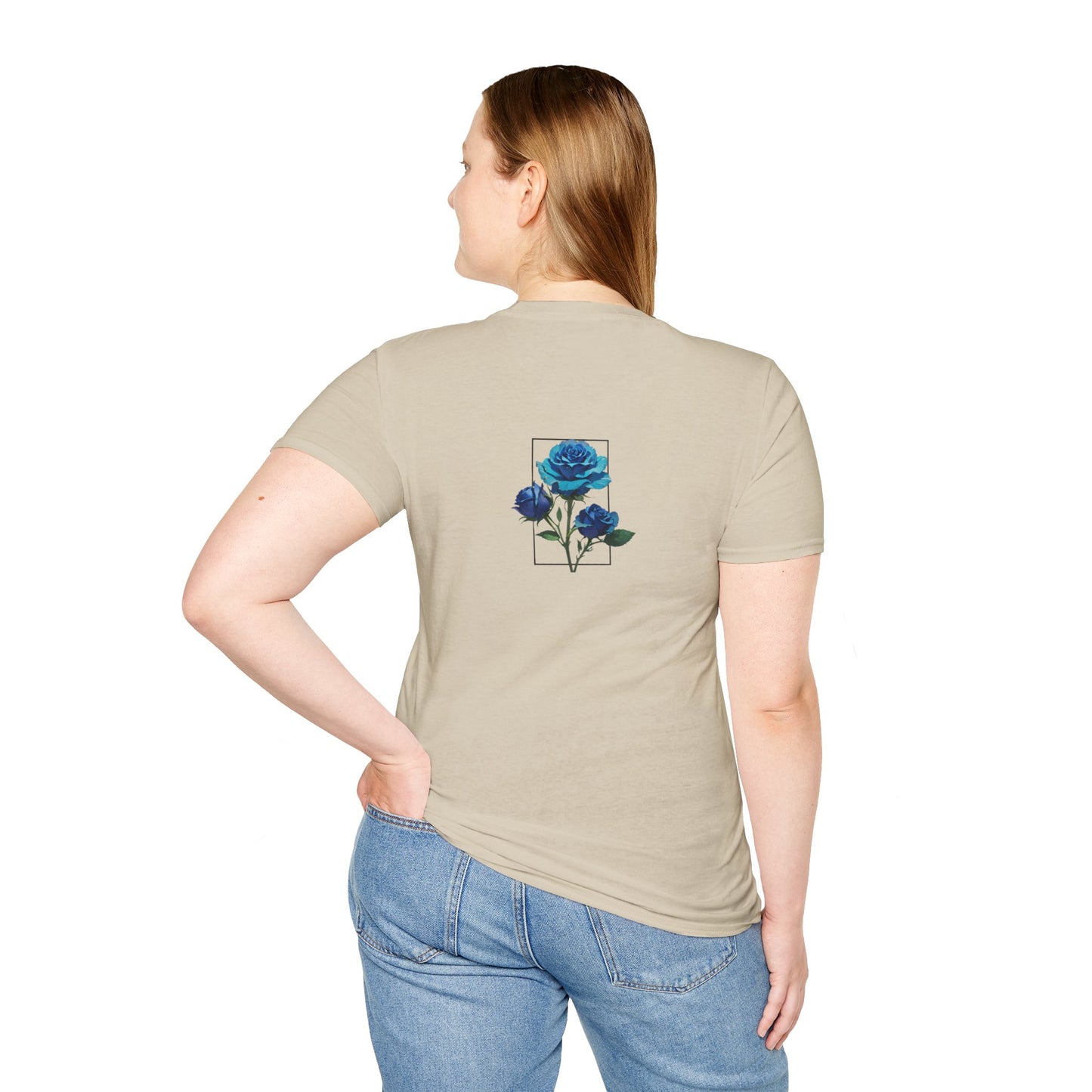 Japanese Blue Rose Landscape Unisex Softstyle T-Shirt