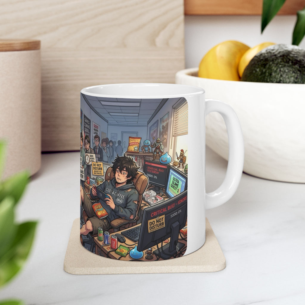 Game Dev Life White Ceramic Mug - Cozy Indie Gamer Retro ArcadeTea Cup (11oz, 15oz)