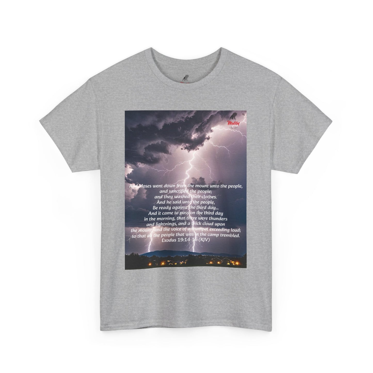 Lightning Style People Tremble Unisex Heavy Cotton Tee, Dual Side, W Font