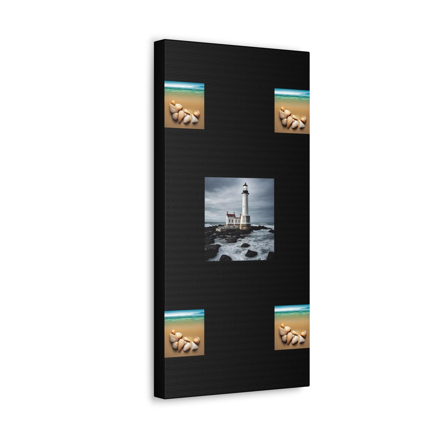 Lighthouse Black Canvas Gallery Wraps