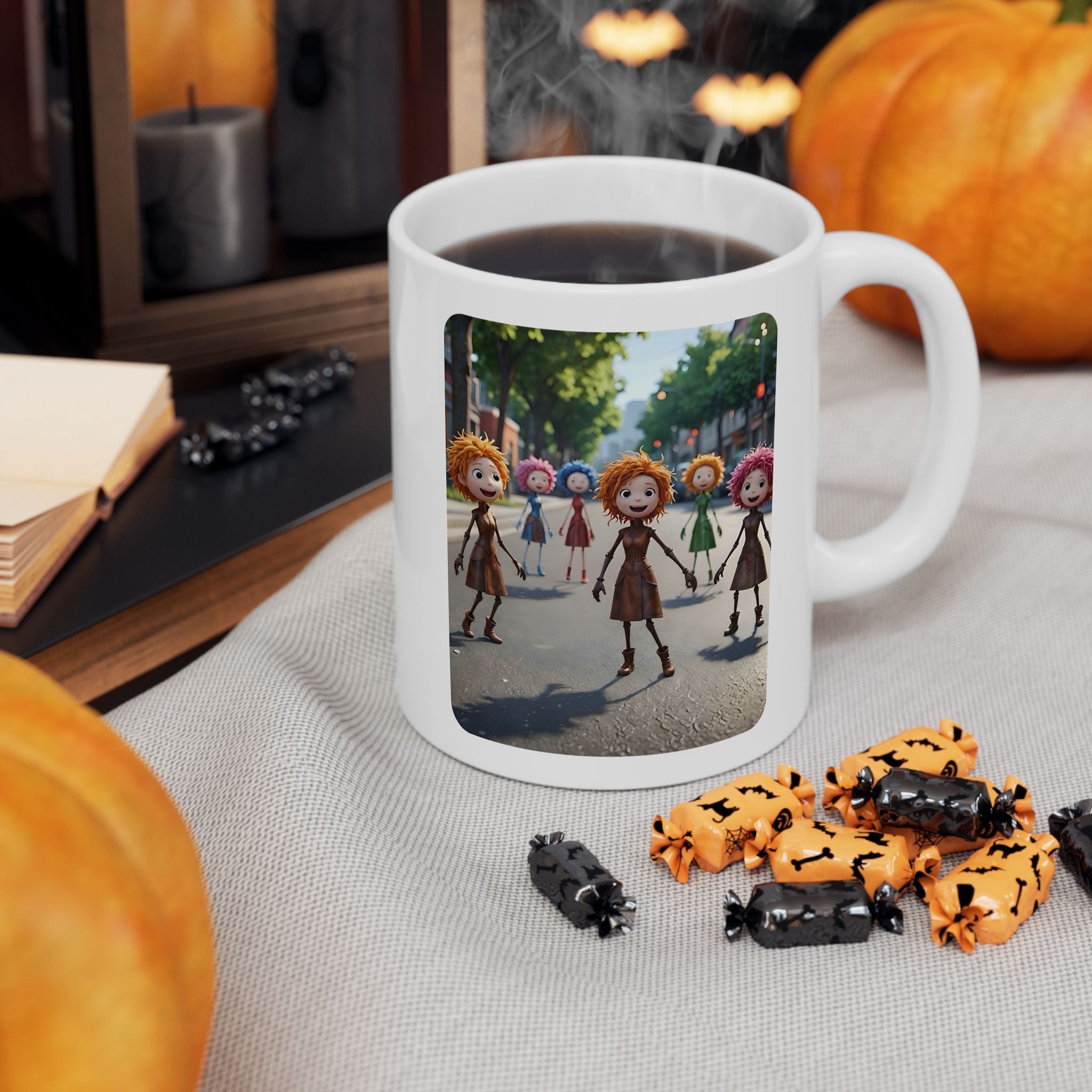 Autumn City Dolls White Ceramic Mug —Best Friend's Day Out Cup (11oz/15oz)