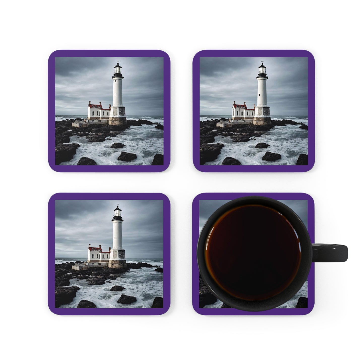 Matiby Lighthouse Corkwood Coaster Set