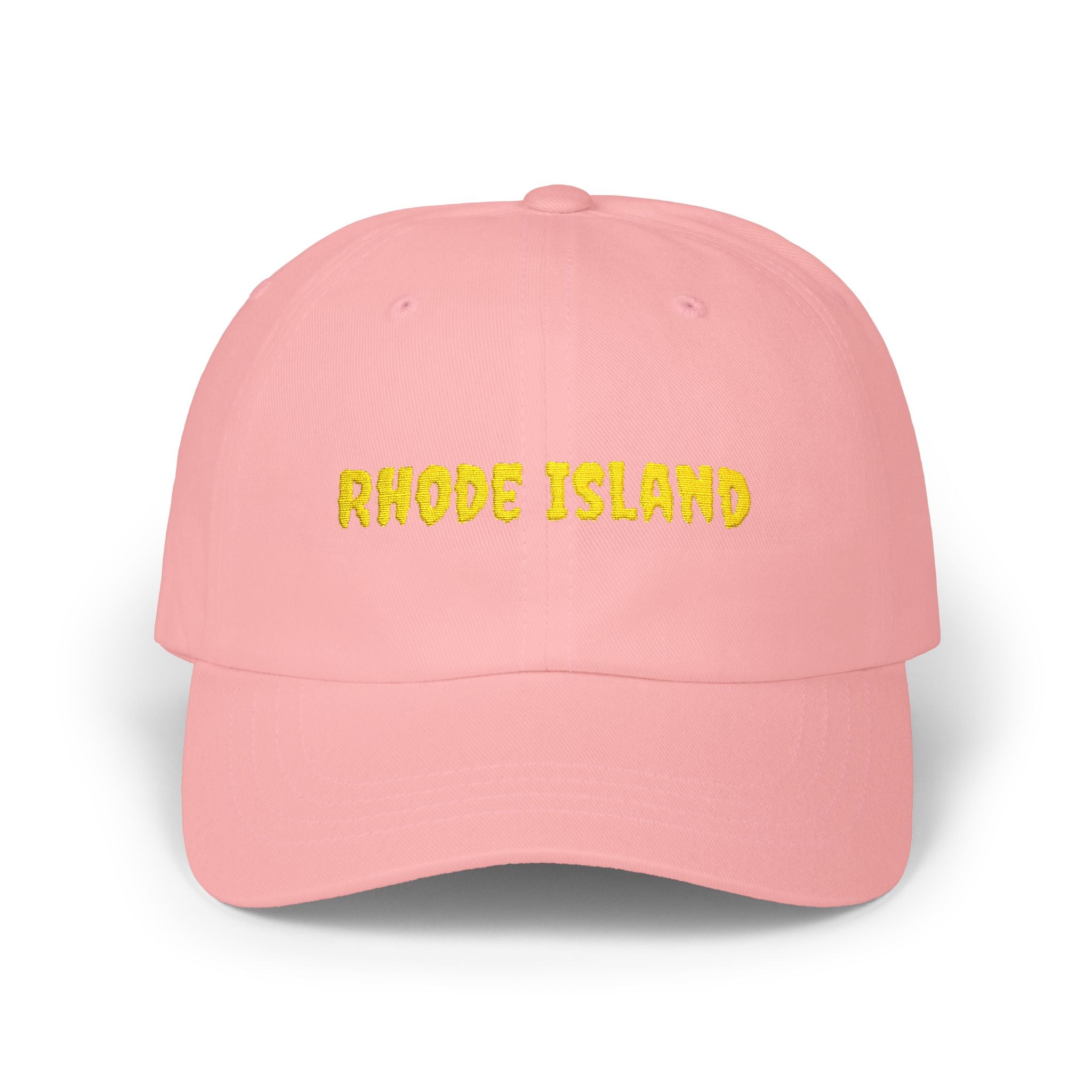 Rhode Island United States of America Gold Embroidered Classic Dad Cap | RI 13th USA Baseball Hat