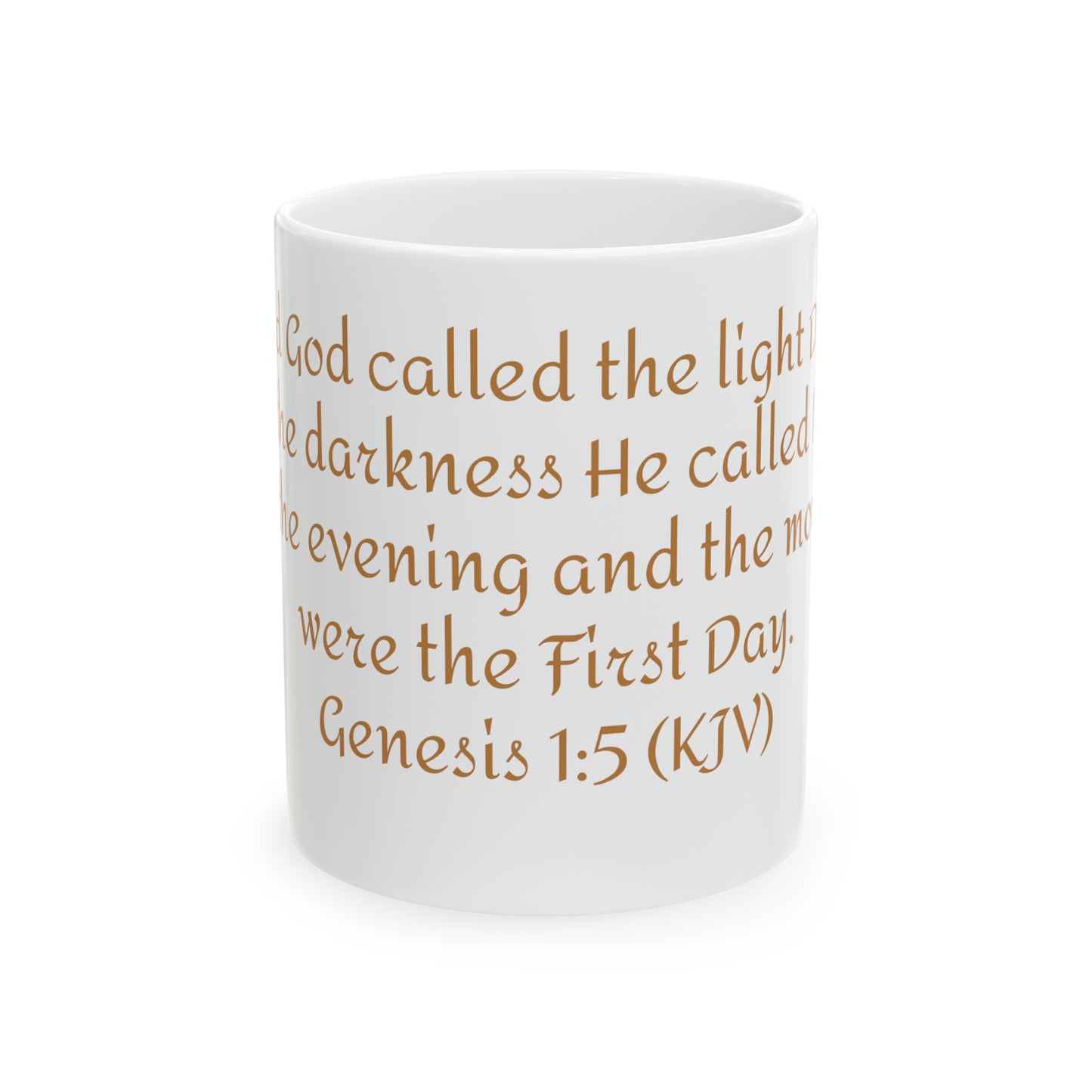 Bible Speaks Gen 1:5 Ceramic Mug, 11oz