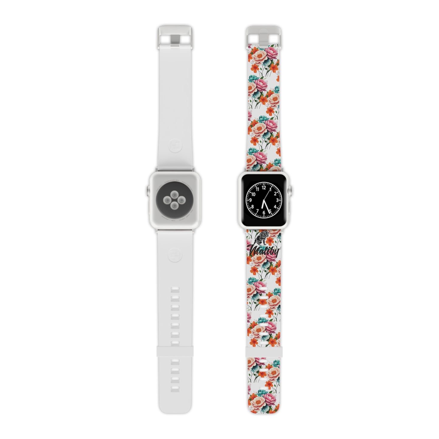 Matiby White Floral Watch Band for Apple Watch