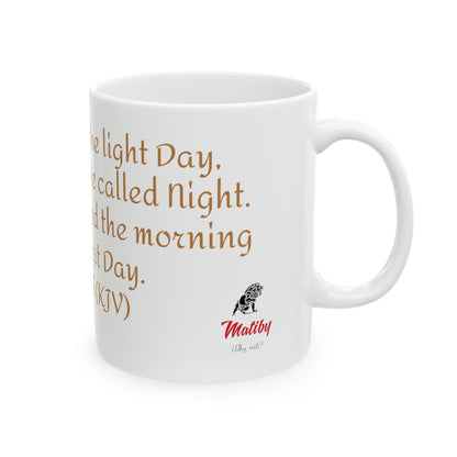 Bible Speaks Gen 1:5 Ceramic Mug, 11oz