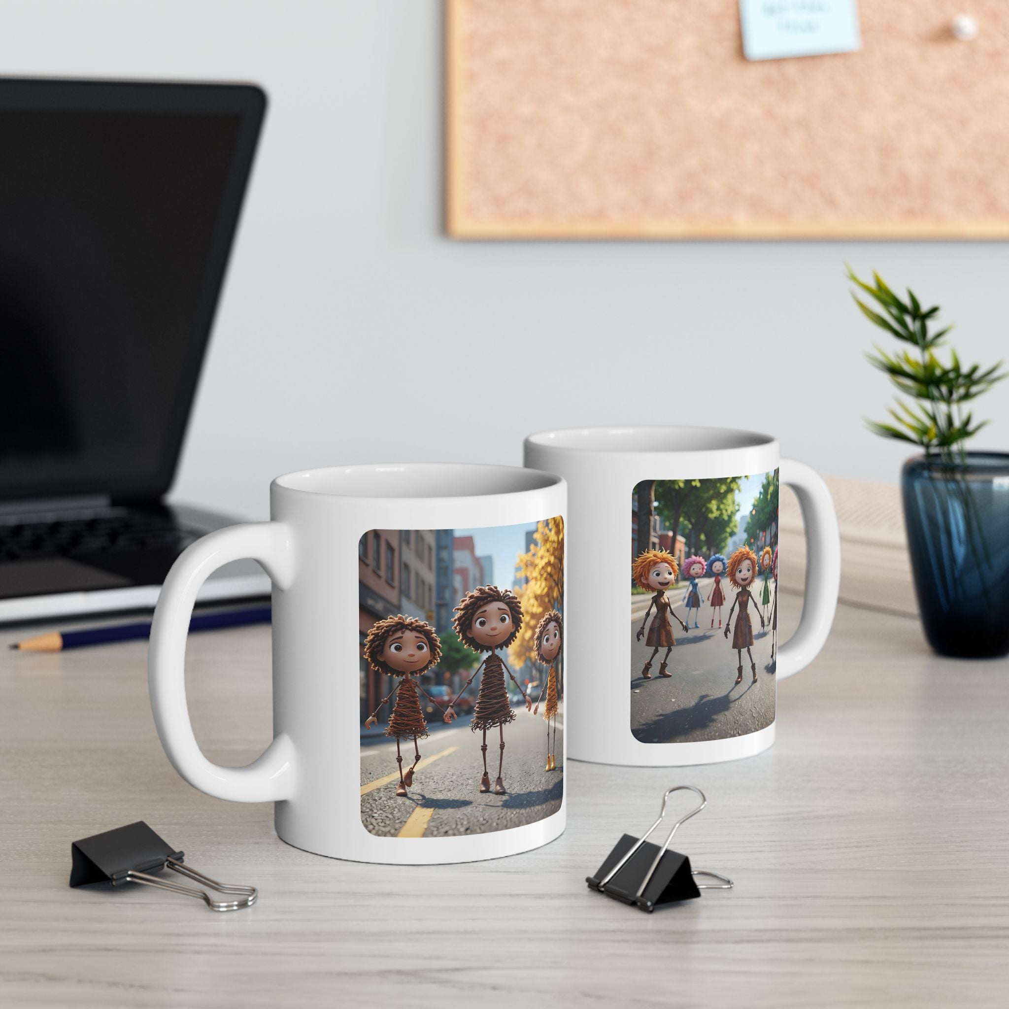 Autumn City Dolls White Ceramic Mug —Best Friend's Day Out Cup (11oz/15oz)