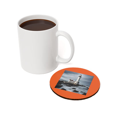 Matiby Lighthouse Orange Cork Back Coaster