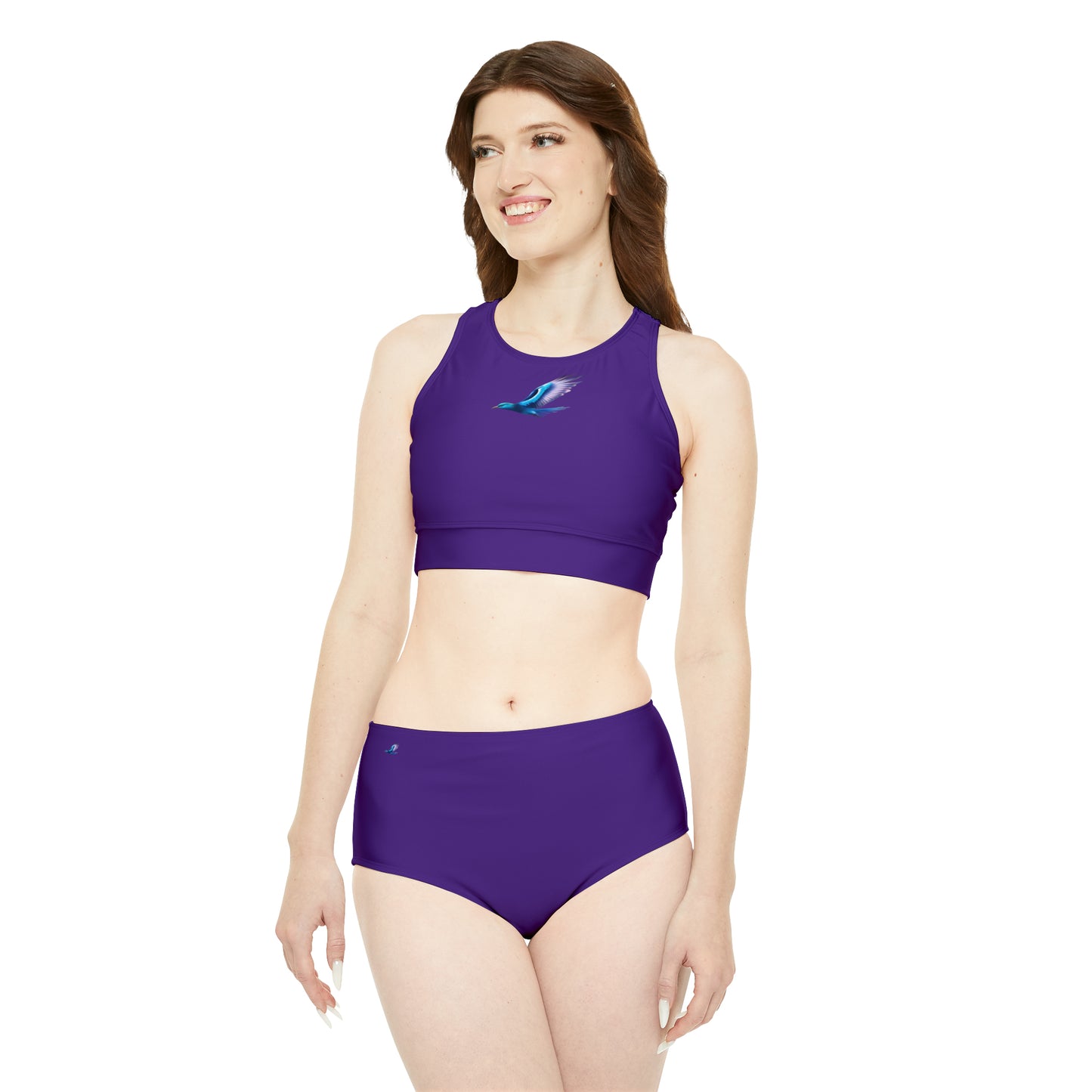 Purple Sporty Bikini Set (AOP)