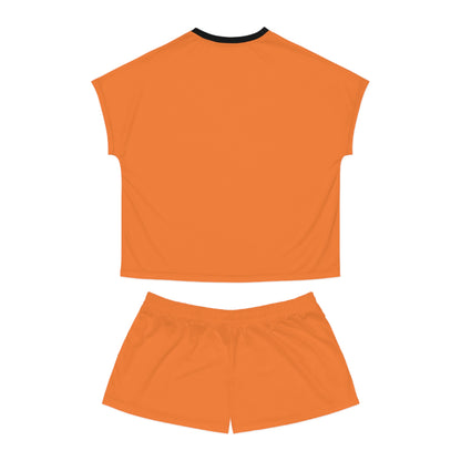 Matiby Women's Orange Short Pajama Set (AOP)