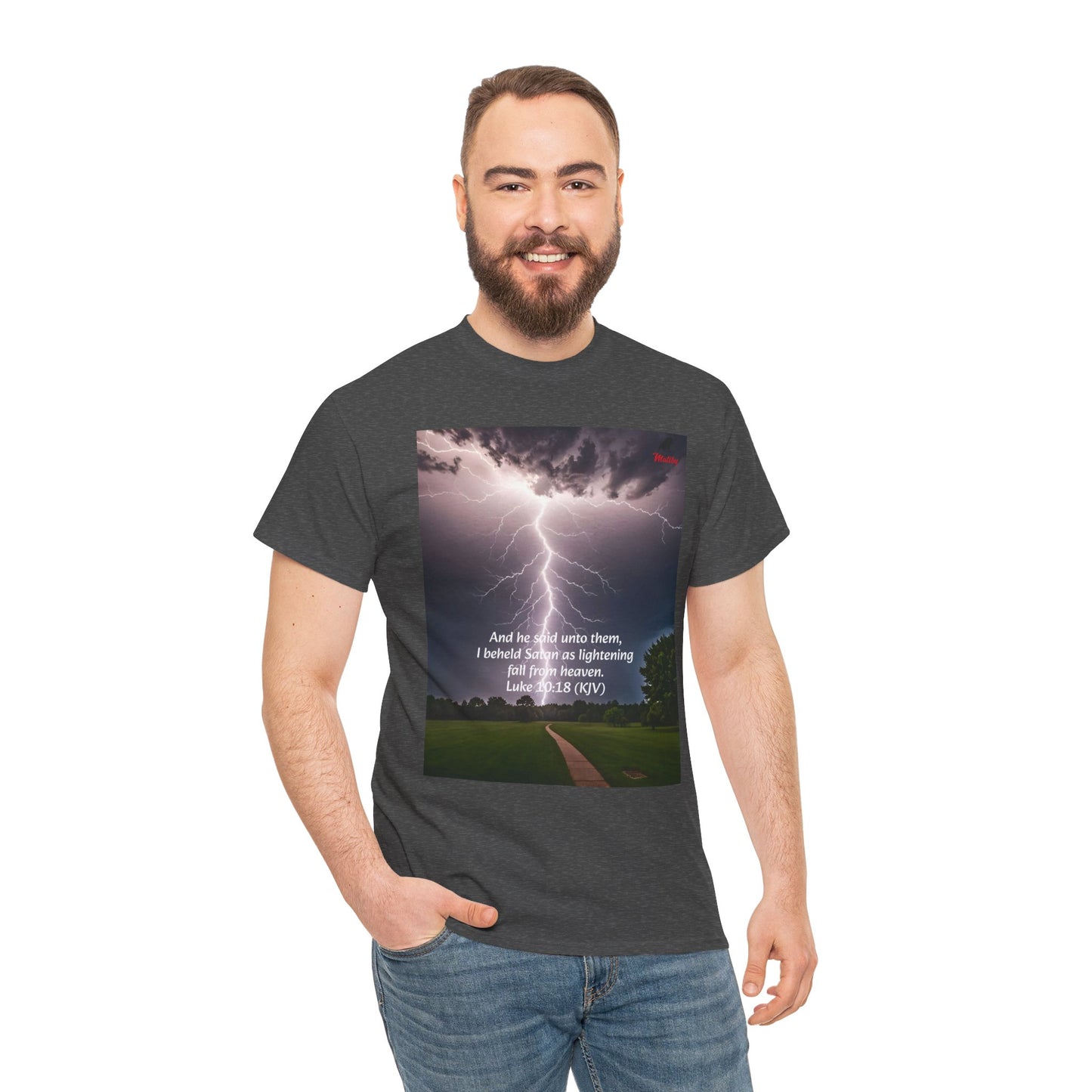 Lightning Style Satan's Fall Unisex Heavy Cotton Tee