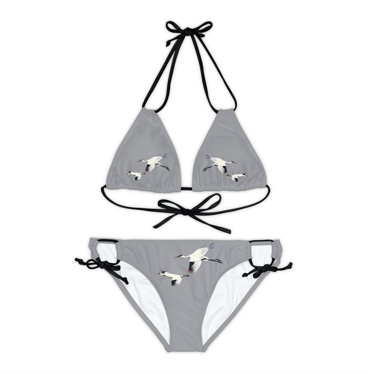 Grey Strappy Bikini Set (AOP)