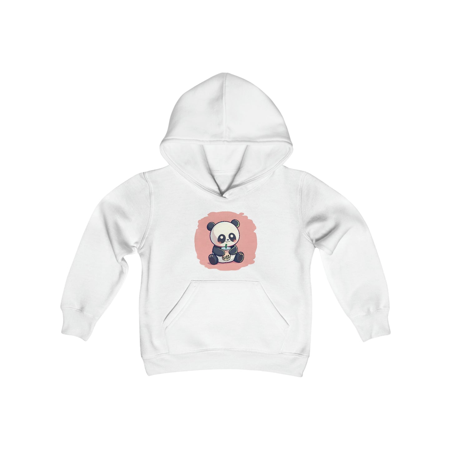 Panda With Boba Youth Heavy Blend Hooded Sweatshirt