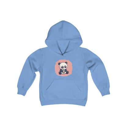 Panda With Boba Youth Heavy Blend Hooded Sweatshirt