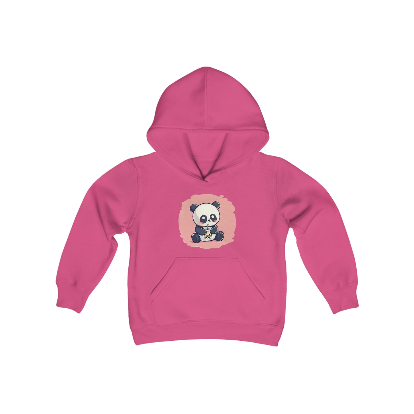 Panda With Boba Youth Heavy Blend Hooded Sweatshirt