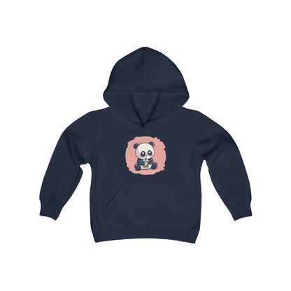 Panda With Boba Youth Heavy Blend Hooded Sweatshirt