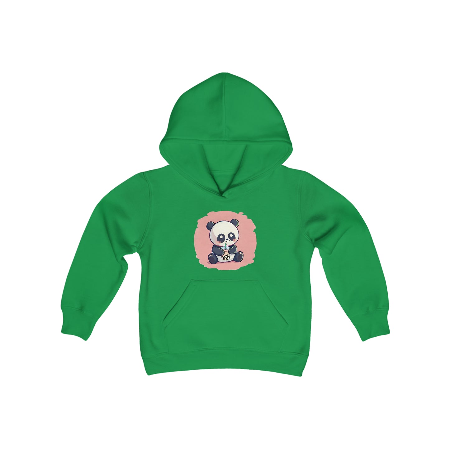 Panda With Boba Youth Heavy Blend Hooded Sweatshirt