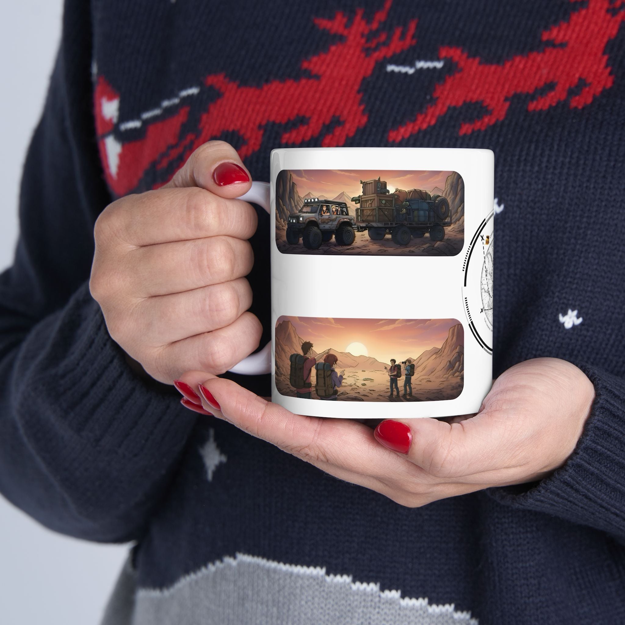 Adventure 4x4 Trucks #22, Game Dev, Photography, & Explorers On The Go White Ceramic Mug — Find Your Path To The Essentials Cup (11oz & 15oz)