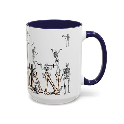 Only Human Accent Skeletons Life Mug for All Occasions (11, 15oz), Seasons Greetings Holiday Mug, For Him, For Her, Family and Friends Mug