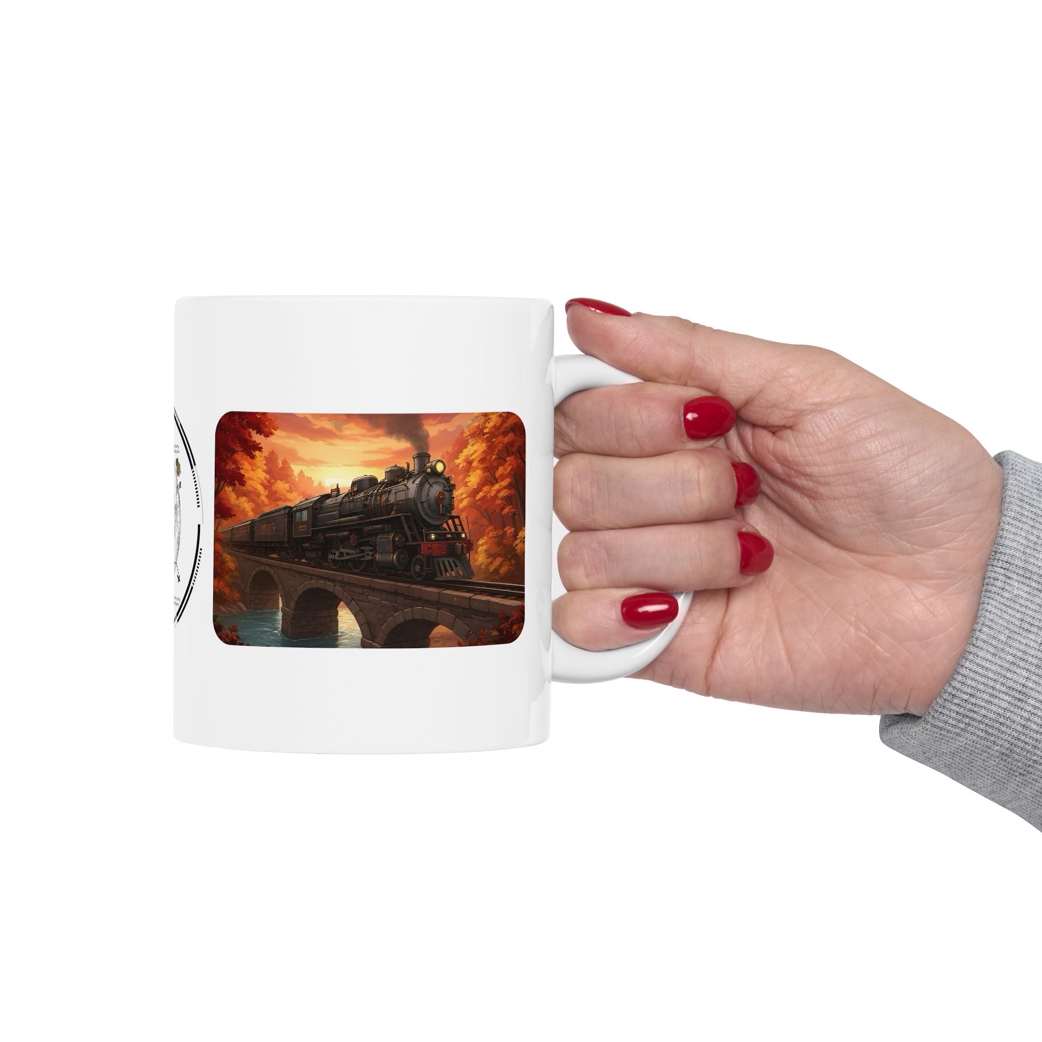 The Desert Vanguard Southwestern Railway White Ceramic Mug — Peaceful Life Nostalgic Locomotive Cup (11oz/15oz)