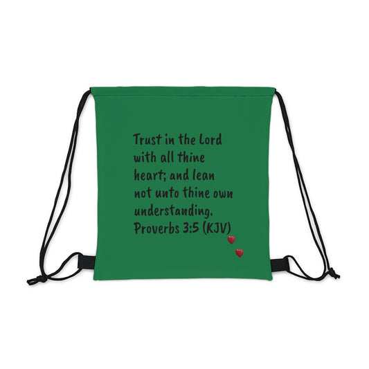 Bible Speaks Outdoor Drawstring Bag Dark Green