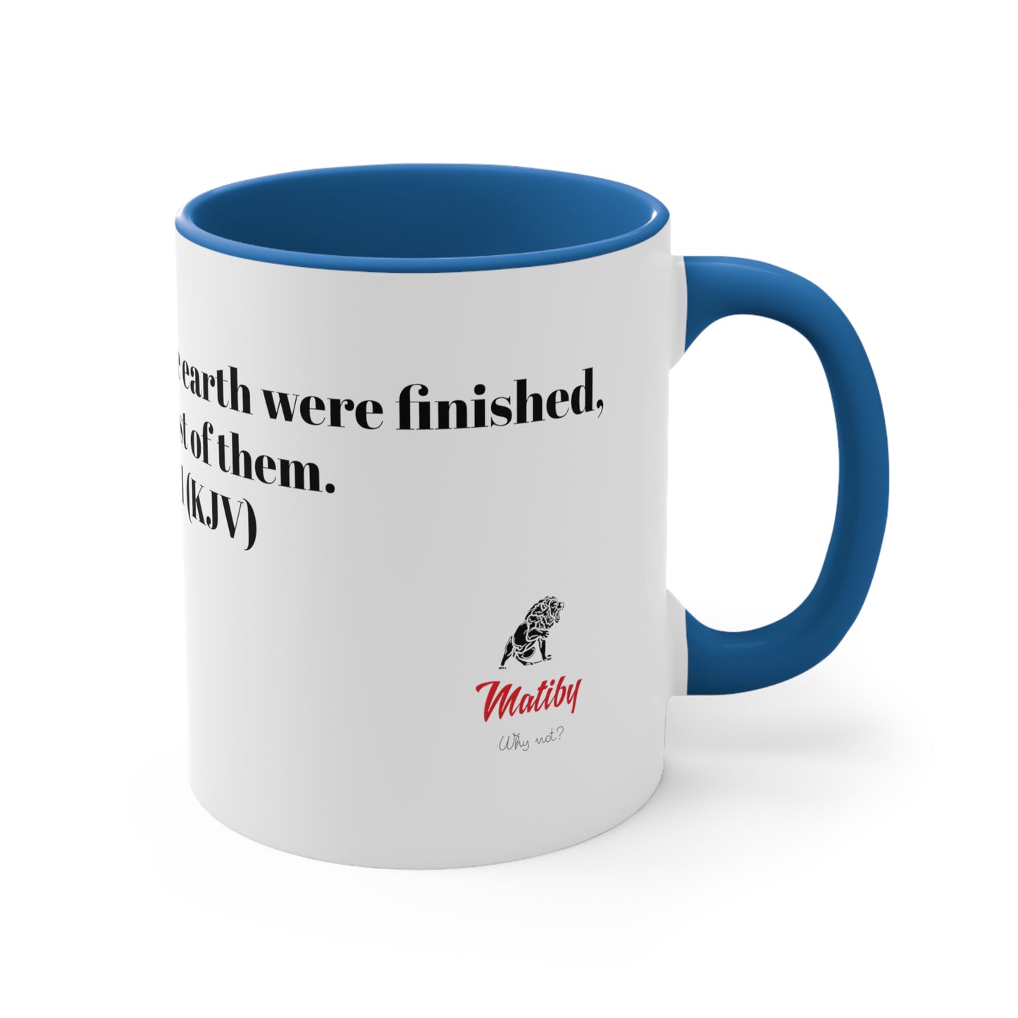 Bible Speaks Gen 2:1 Accent Mug, 11oz