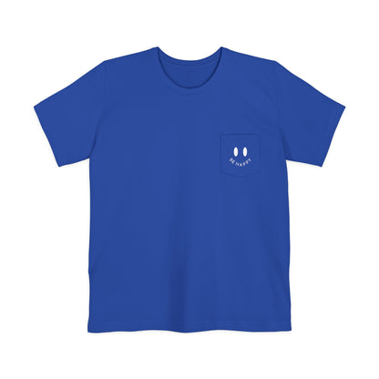 "Be Happy" Smiley Face Unisex Pocket T-shirt