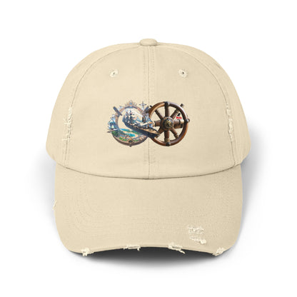 Nautical Unisex Distressed Cap