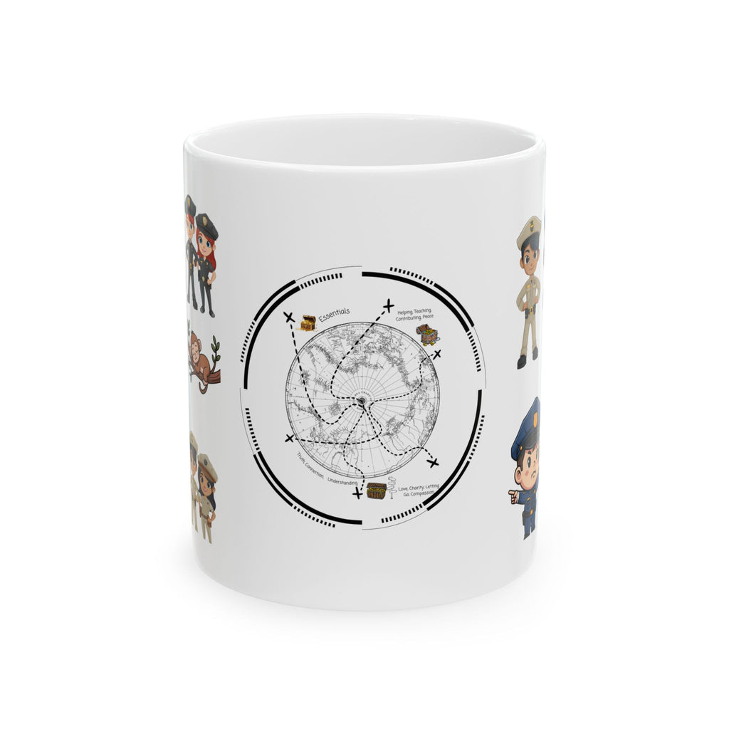 Thin Blue Line Pet Decor White Ceramic Mug — Law Enforcement Appreciation Gift Cup (11oz & 15oz)