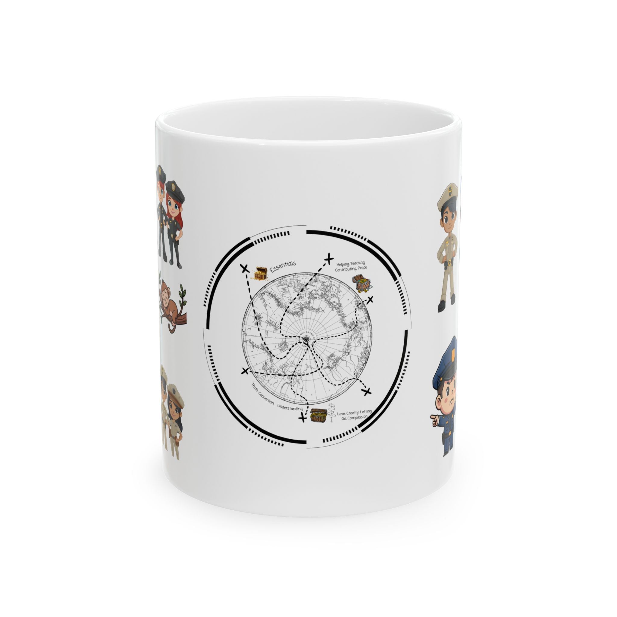 Thin Blue Line Pet Decor White Ceramic Mug — Law Enforcement Appreciation Gift Cup (11oz & 15oz)