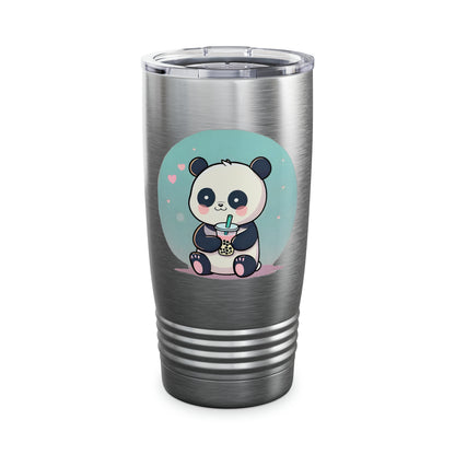 Artzy Panda With Boba Ringneck Tumbler, 20oz