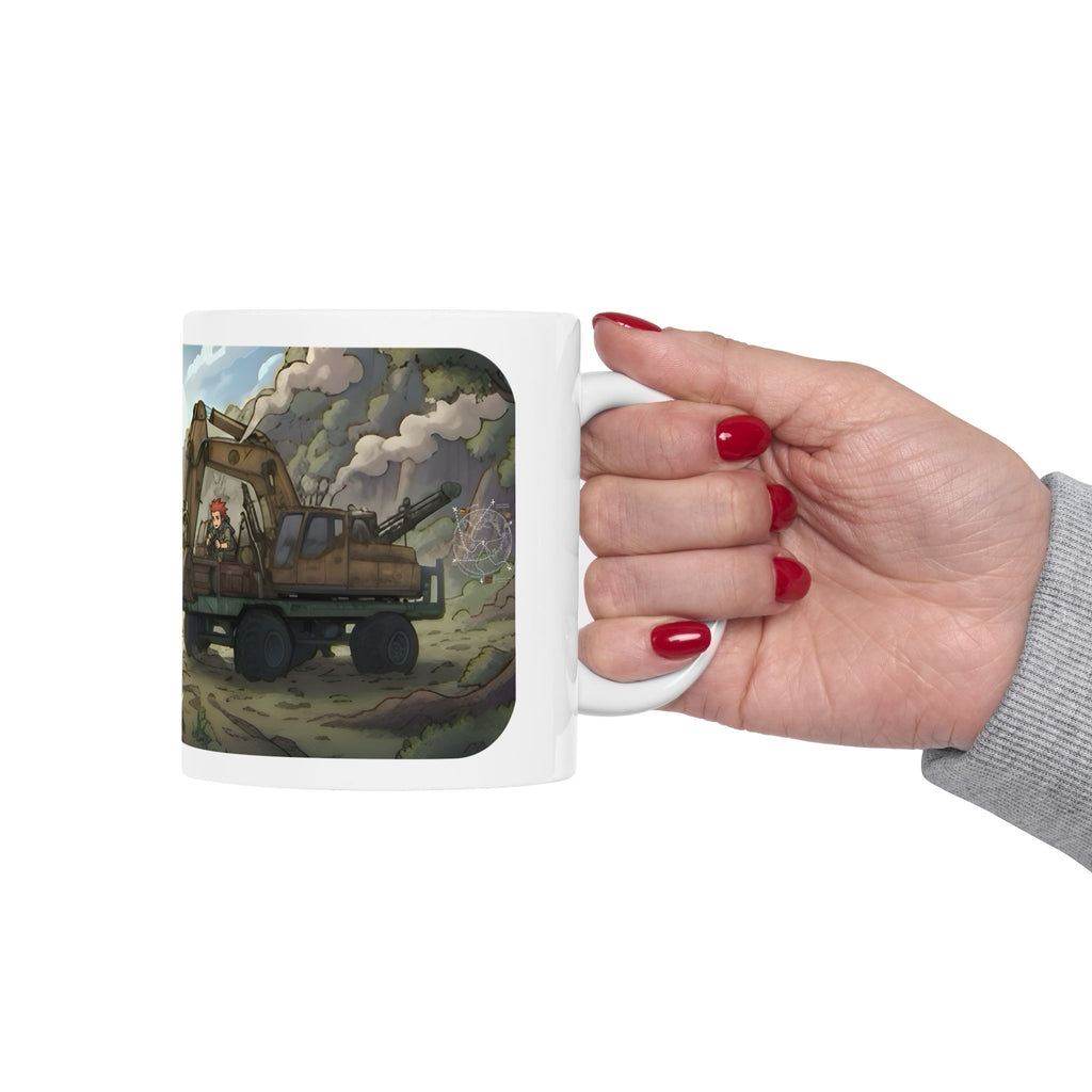 Adventure 4x4 Trucks #36, Anime Indie Game Developers On The Move White Ceramic Mug — Find Your Path To The Essentials Cup (11oz & 15oz)