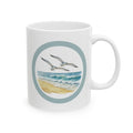 Ocean Seagulls White Ceramic Mug - Beach Watercolor Tea Cup (11oz, 15oz)