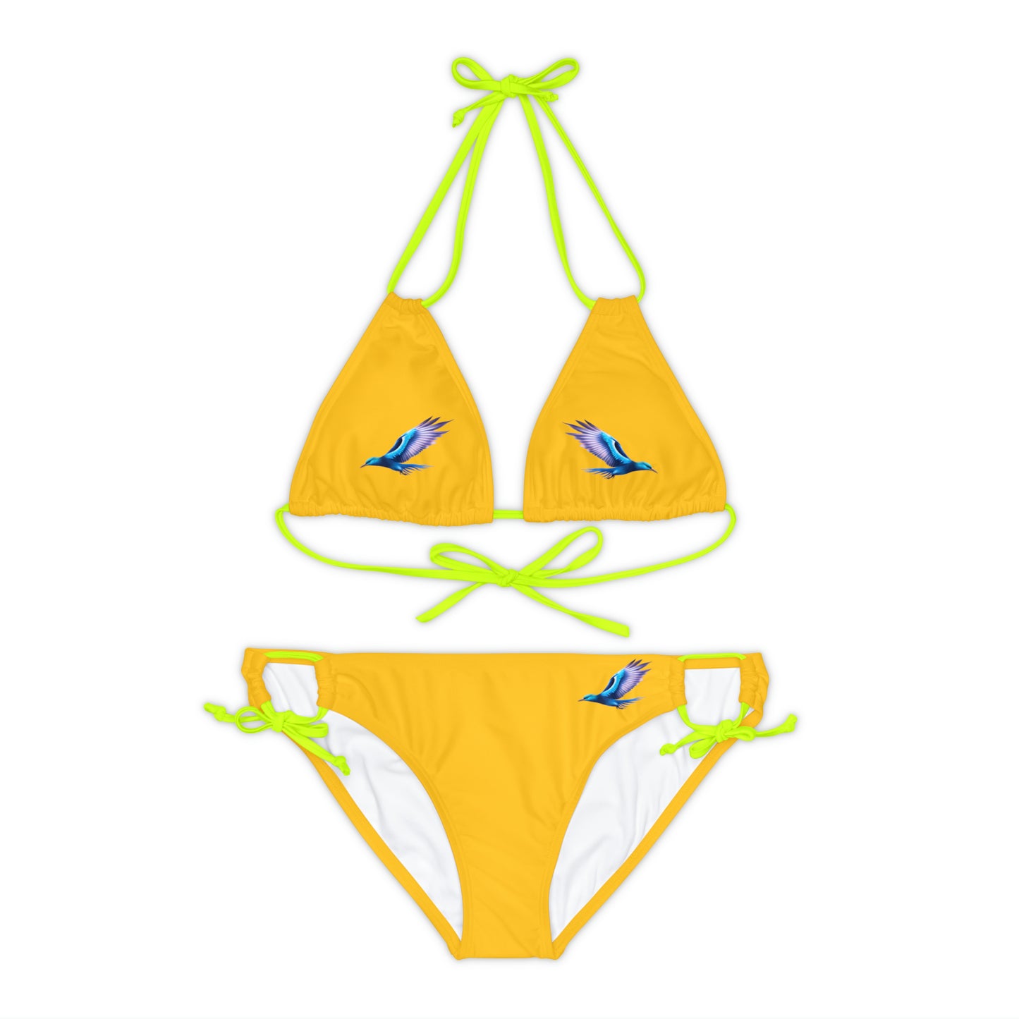 Yellow Strappy Bikini Set (AOP)