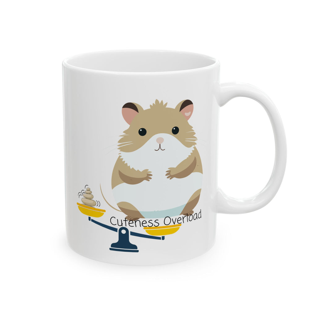 Cuteness Overload Hamster On A White Ceramic Mug — Adorable Pets Cozy Cup (11oz & 15oz)