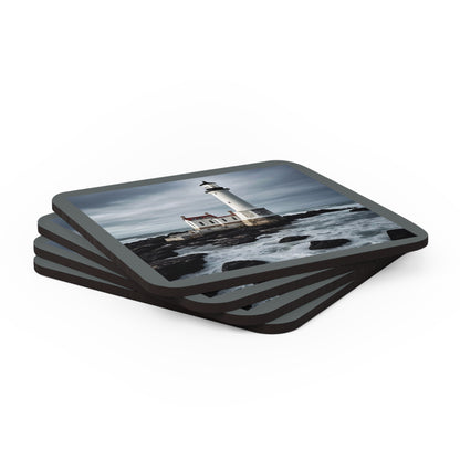 Matiby Lighthouse Dark Grey Corkwood Coaster Set