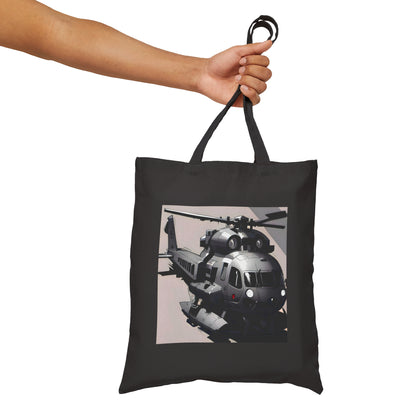 Helicopter Cotton Canvas Tote Bag