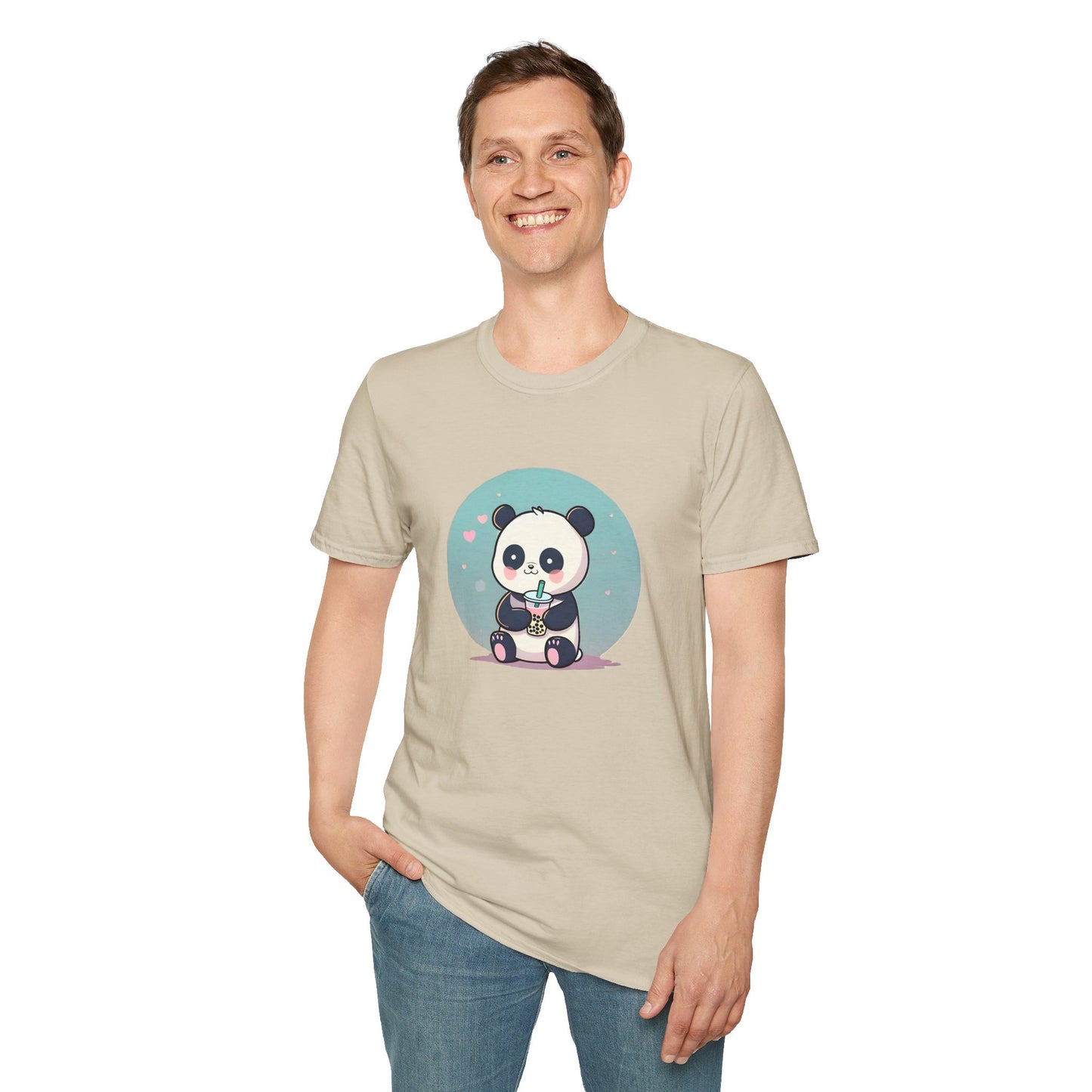 Panda With Boba Unisex Softstyle T-Shirt