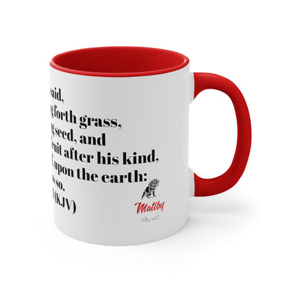 Bible Speaks Gen 1:11 Accent Mug, 11oz