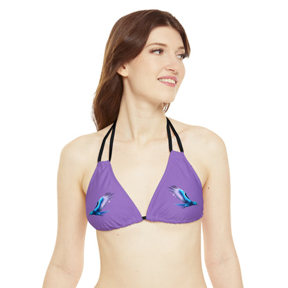 Light Purple Strappy Bikini Set (AOP)