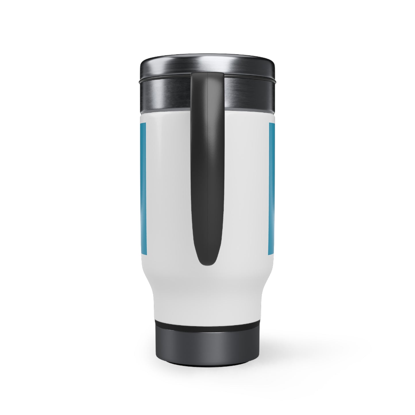 Turquoise Stainless Steel Travel Mug with Handle, 14oz