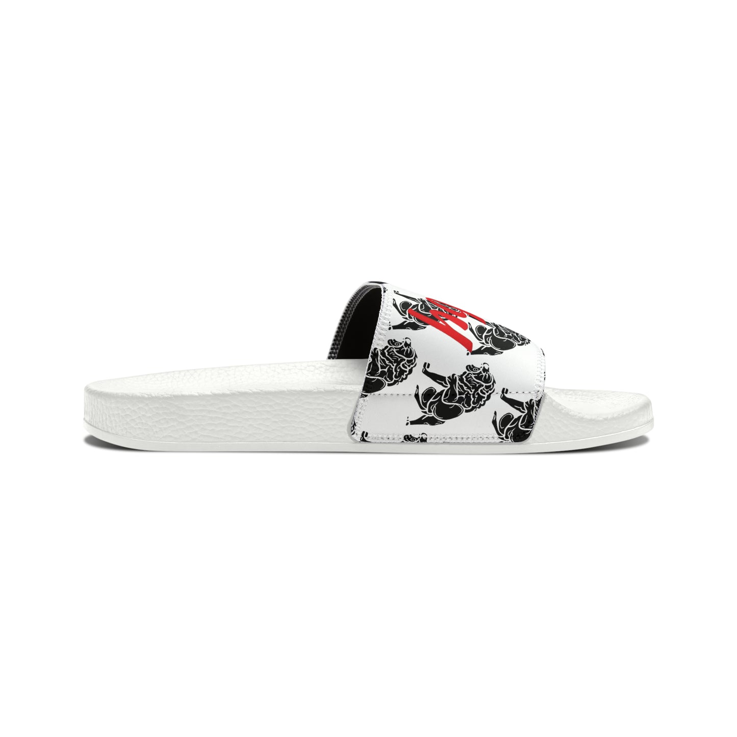 Matiby Lion Men's White PU Slide Sandals