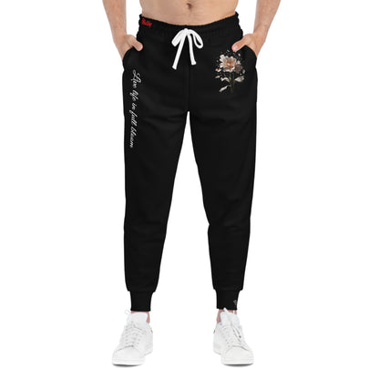 Matiby Flower Bloom Black Athletic Joggers (AOP)